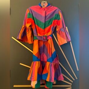 Farm Rio Multi Striped Mini Dress S